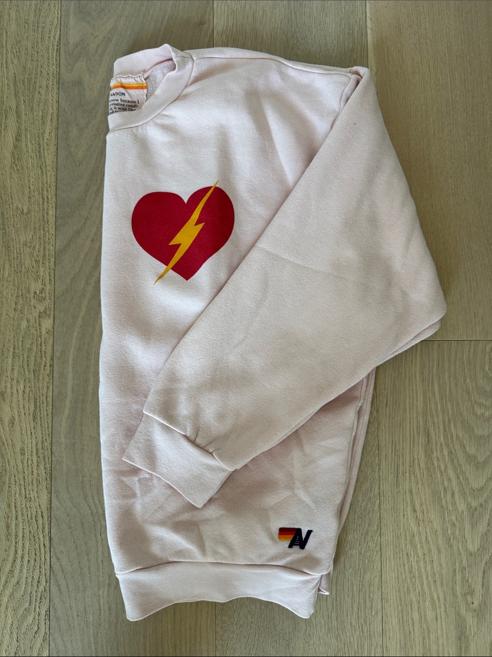 Aviator Nation Bolt Heart Relaxed Crew Sweatshirt - Picture 2 of 3